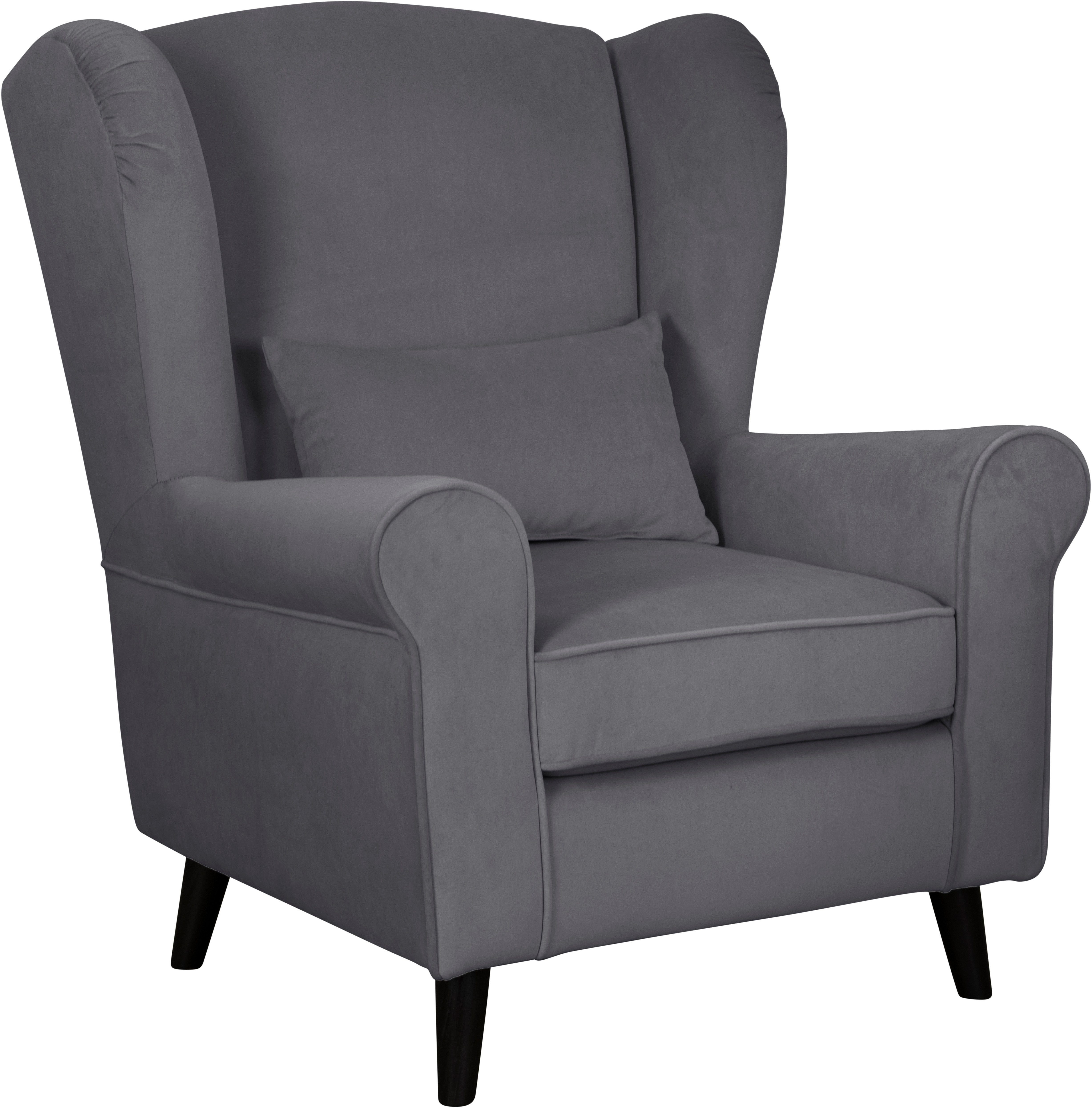 Home affaire Sessel Ohrensessel CHISTELLE, wahlweise mit Polsterhocker, mit Wellenunterfederung, Maße: B/T/H: 81/87/99 cm