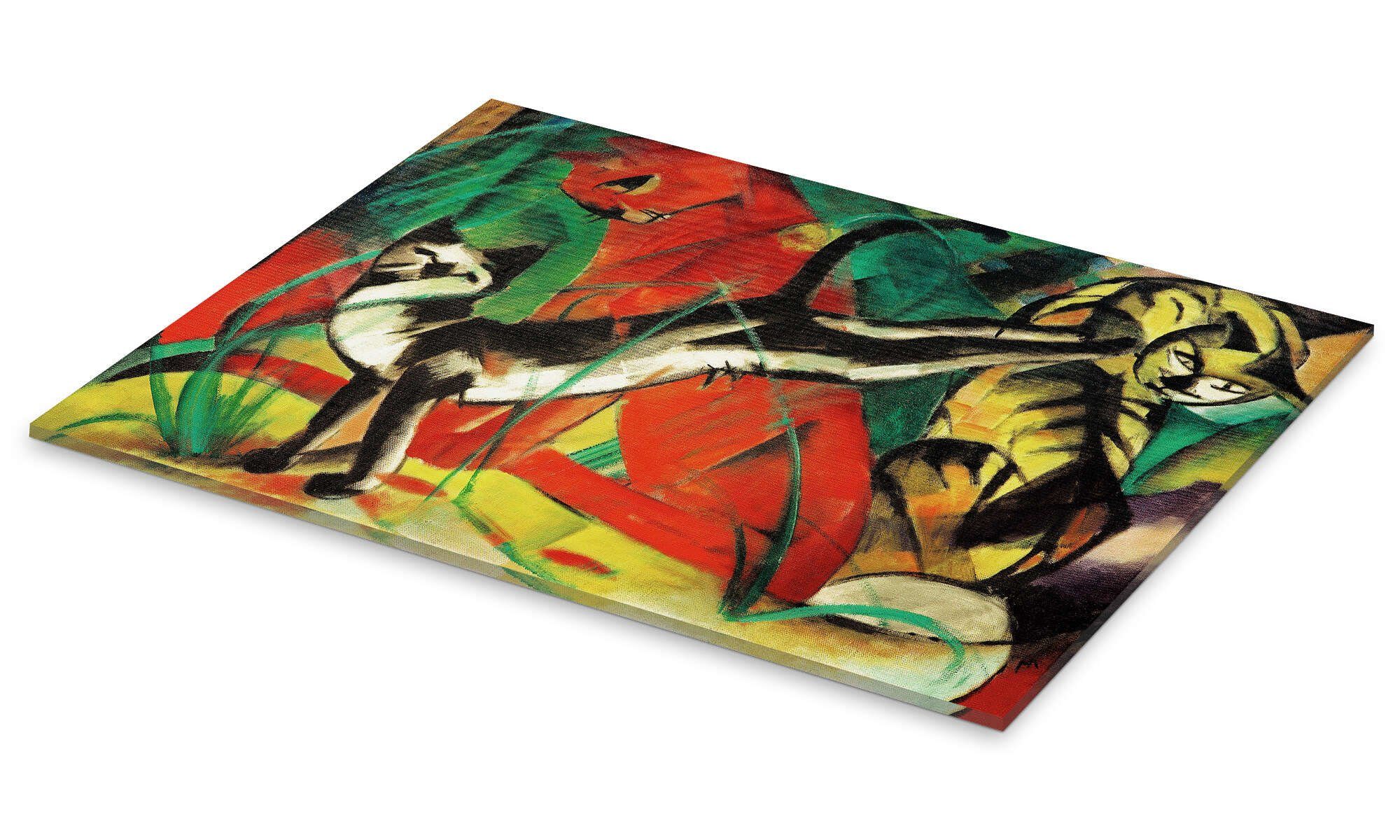 Posterlounge Wandbild Drei Katzen, Franz Marc, erhältlich als Poster, Leinwandbild, Wandsticker oder Acrylglasbild