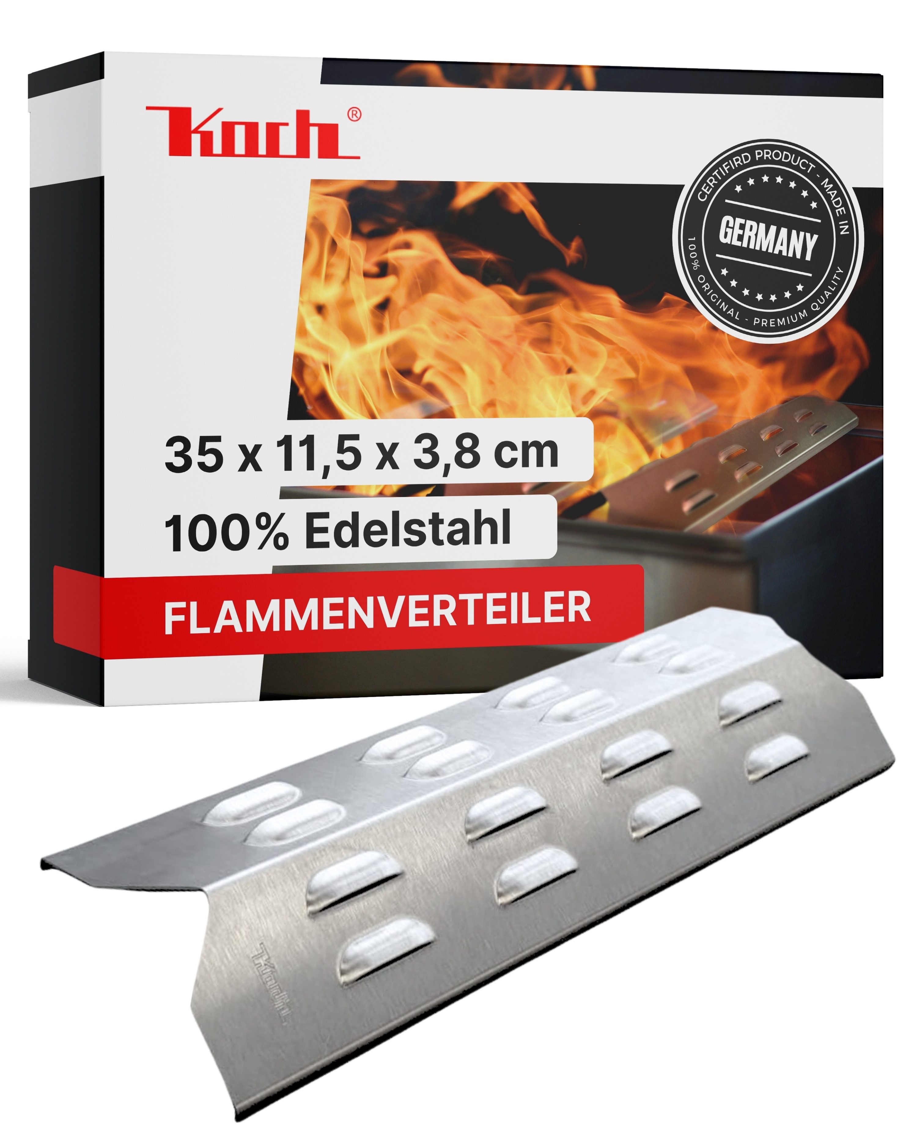 Koch Grillerweiterung Flammenverteiler Edelstahl 35 x 11,5 cm UNIVERSAL II