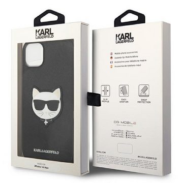 KARL LAGERFELD Handyhülle Case Katze schwarz Logo iPhone 14