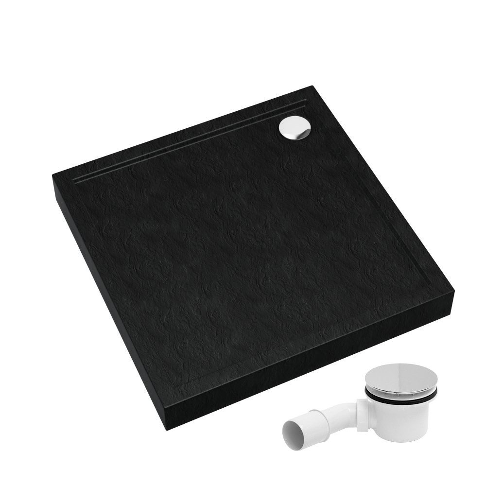 Aquabad® Duschwanne Komplettset ULTIMA Black Stone, günstig online kaufen
