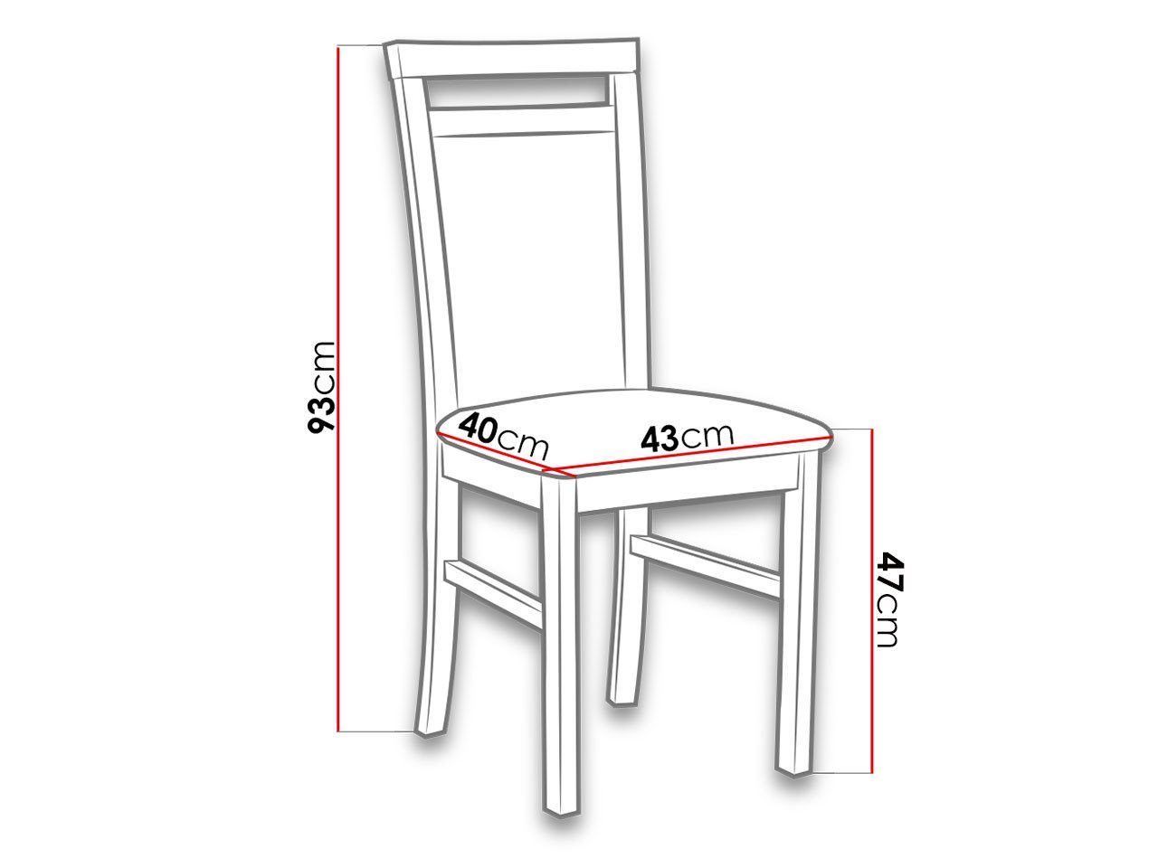Stuhl 43x40x93 Stück), aus Buchenholz, cm MIRJAN24 (1 Milano V