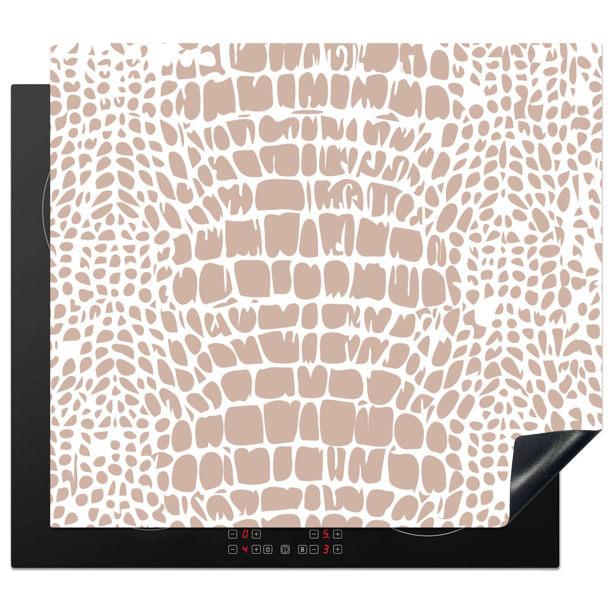 MuchoWow Herdblende-/Abdeckplatte Tiermuster - Schlangenhaut - Pastell, Vinyl, (1 tlg), 59x52 cm, Ceranfeldabdeckung für die küche, Induktionsmatte