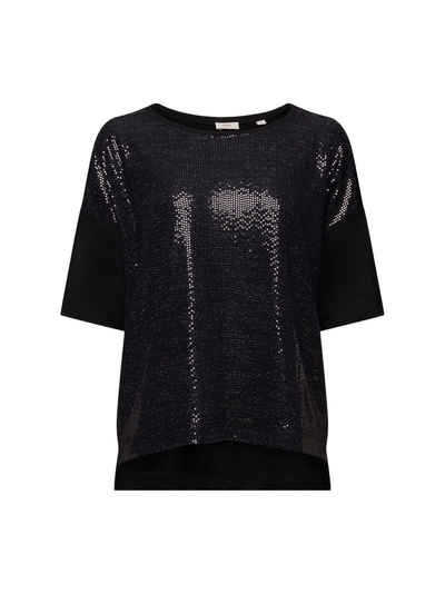 Esprit Collection T-Shirt Oversize-T-Shirt mit Paillettenapplikation (1-tlg)