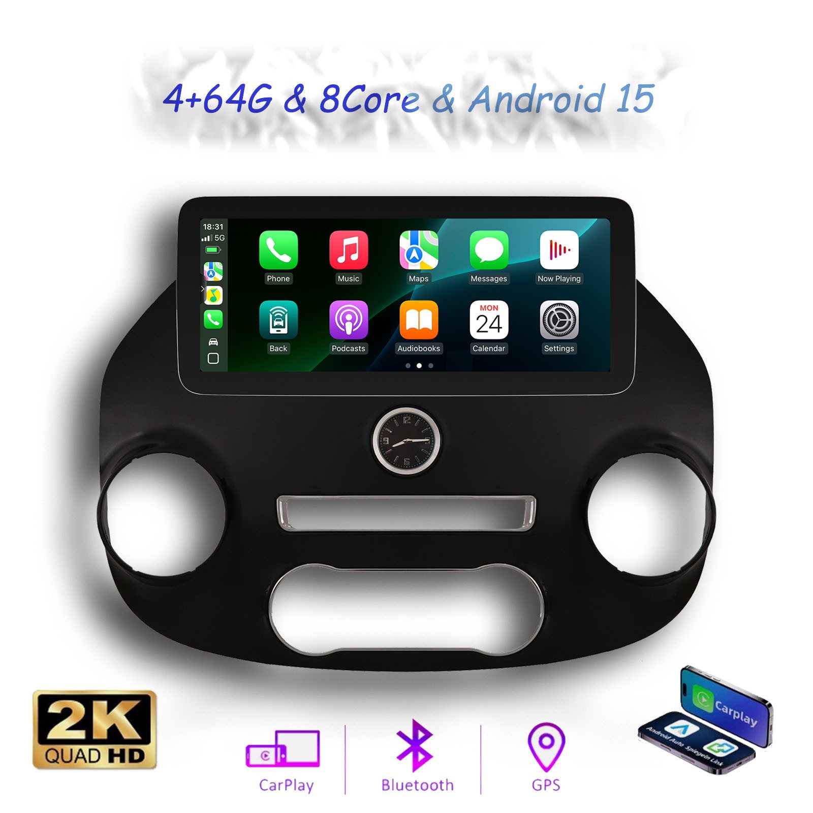 A-Sure Für Mercedes-Benz Vito W447 Kombi 12,3' 4G Android 15 CarPlay Display Autoradio (Digitalradio (DAB), FM, AM, 1920*720 IPS Screen/8-Core CPU)