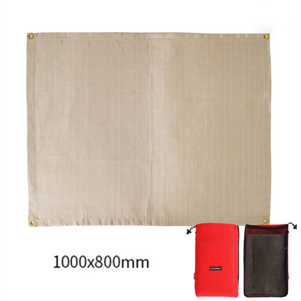 Dsen Backmatte Feuerfestes Tuch für den Außengrill, feuerfeste Matte, Schutzboden 100x80cm
