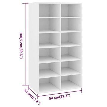 möbelando Schuhregal 298768, LxBxH: 54x34x100,5 cm, in Weiß mit 12 Fächern