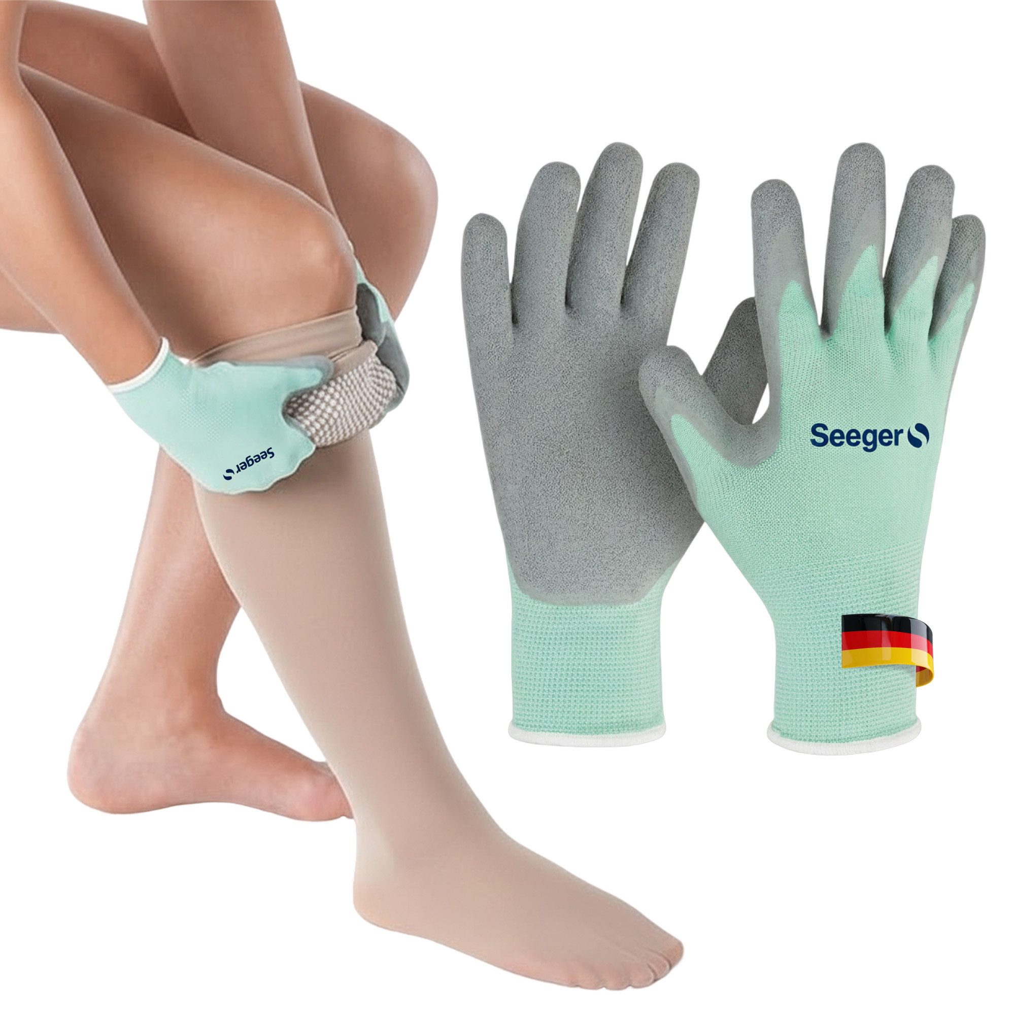 Seeger Gesundheitshaus Kompressionsstrümpfe Seeger Handschuhe/Anziehhilfe für medizinische Kompressionsstrümpfe