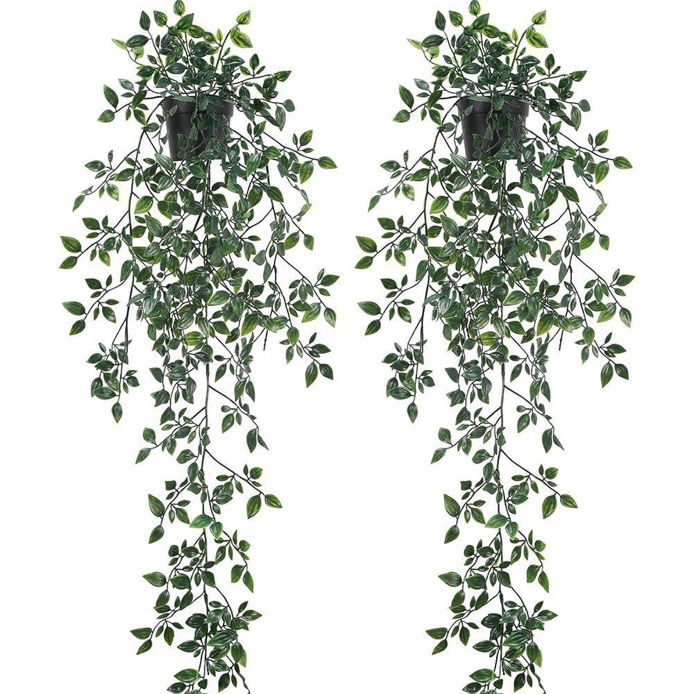 80cm LENBEST, Hängepflanzen, Stück Topf Lang Künstliche Kunstgras Kunstgras 2 Hängepflanzen Mit