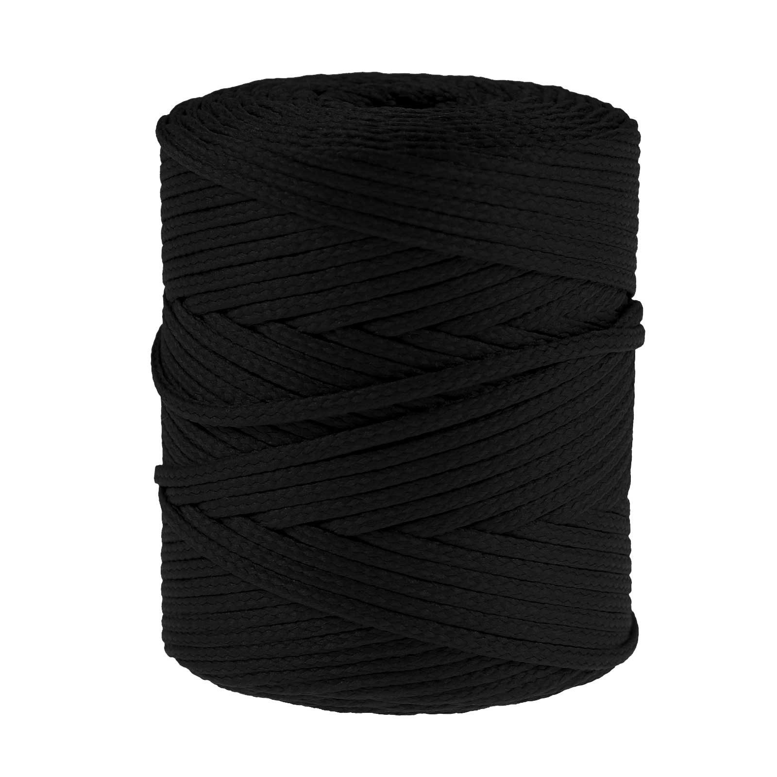 maDDma Seil 100m Polyester-Schnur Kordel 4mm, schwarz