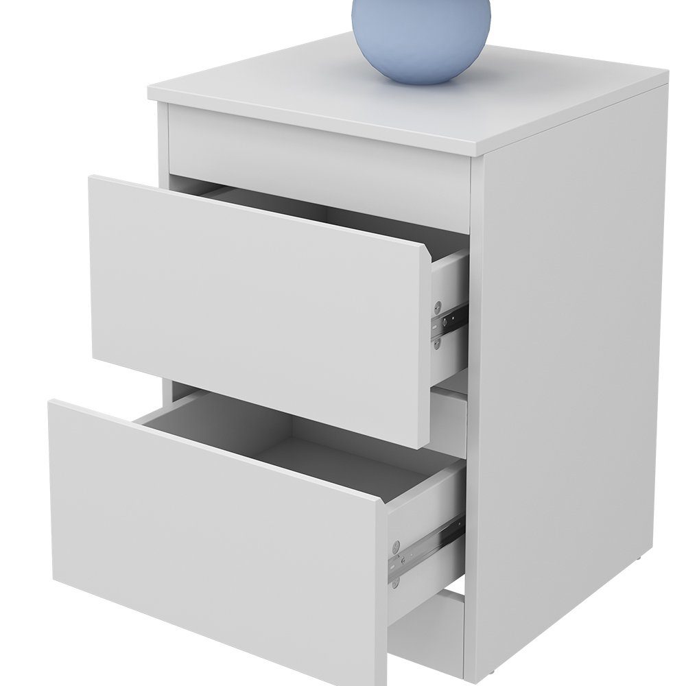 Vicco Nachtschrank Calisto, Weiß/Weiß, 40 x 55 cm