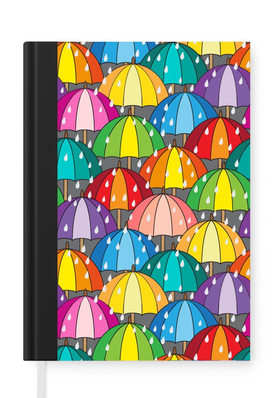 MuchoWow Notizbuch Notizbuch Tagebuch Haushaltsbuch Notebook A5 Design - Regenschirm -, Notizbuch Tagebuch Hardcover