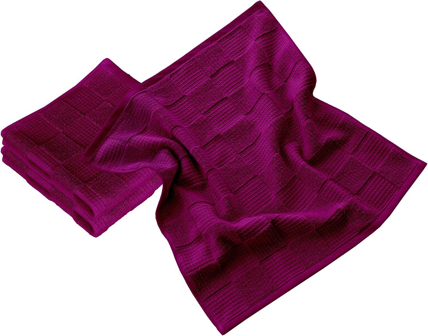 Lashuma Geschirrtuch (Set, - 50x50 Lila Lissabon, Handtücher für 3-tlg), Küche Orchidee cm Violett Frottee Waffelpique