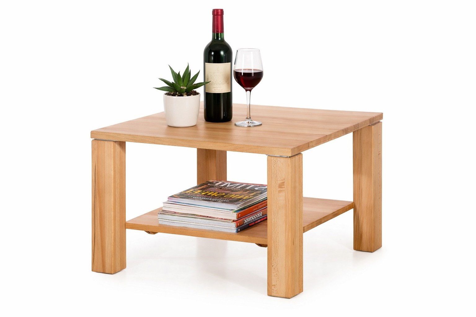 bv-vertrieb Couchtisch Sofatisch Kernbuche Couchtisch mit Rollen, mit Rollen