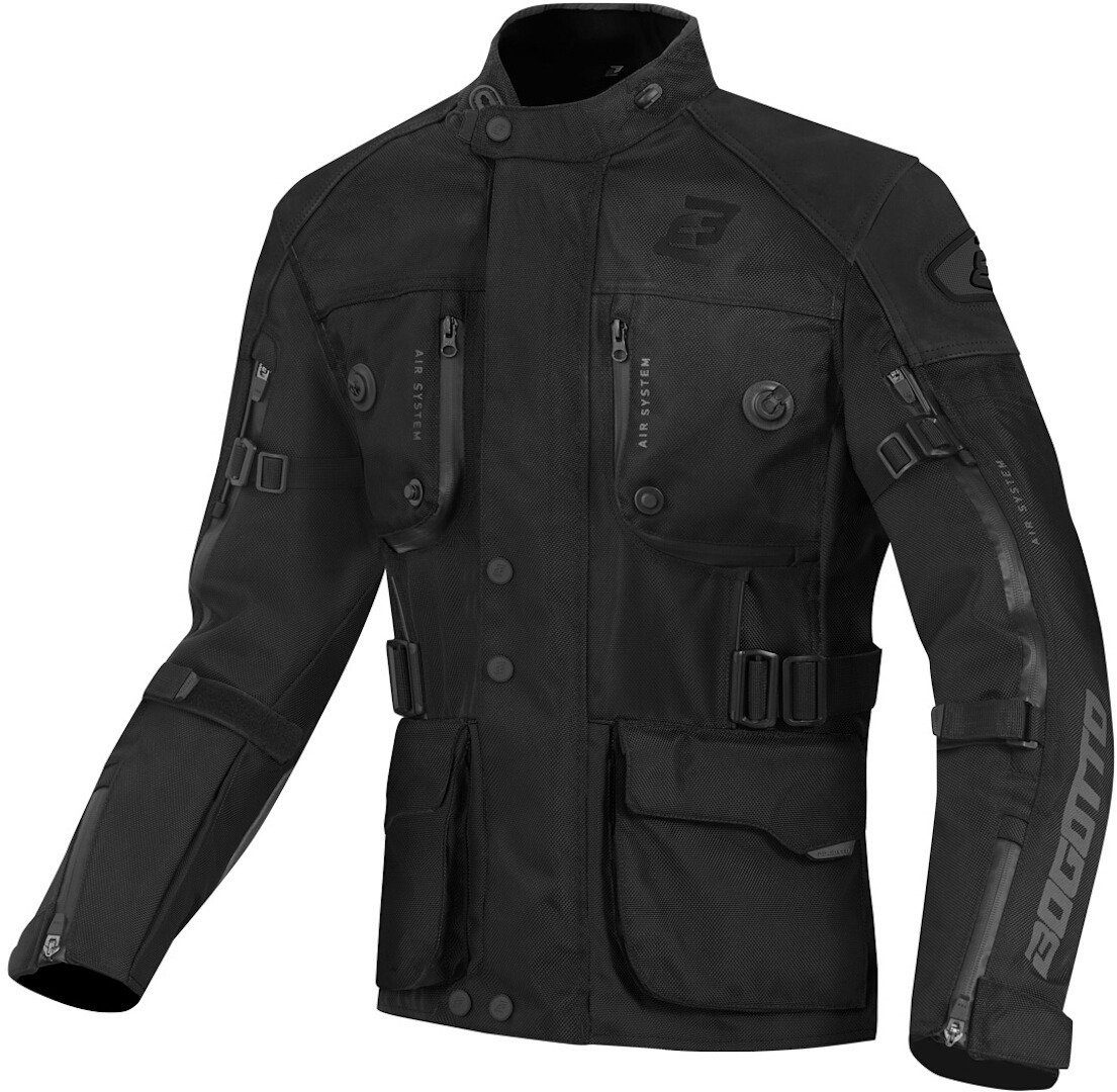 Bogotto Motorradjacke Explorer-Z wasserdichte Motorrad Leder- / Textilj Black
