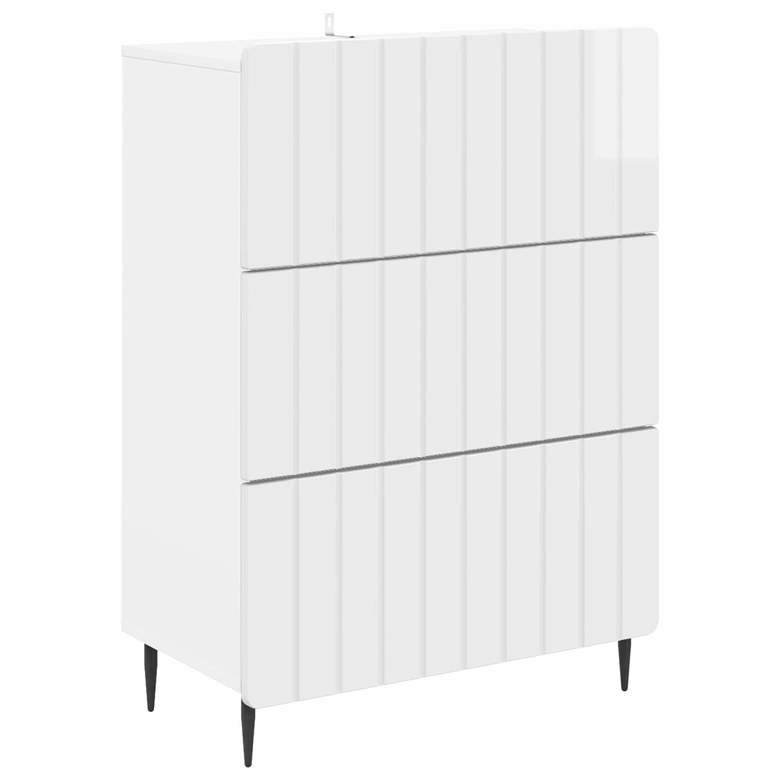 vidaXL Schranksystem Schubladenschrank Hochglanz Weiß 66 x 34,5 x 92 cm (1-St)
