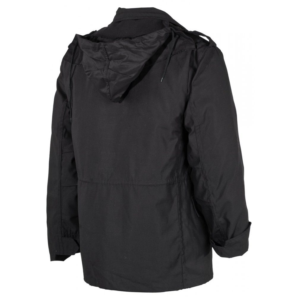 MFH Fieldjacket US Feldjacke M65, schwarz, m. auskn. Steppfutter, Mod. - XXL ausknöpfbarem Steppfutter