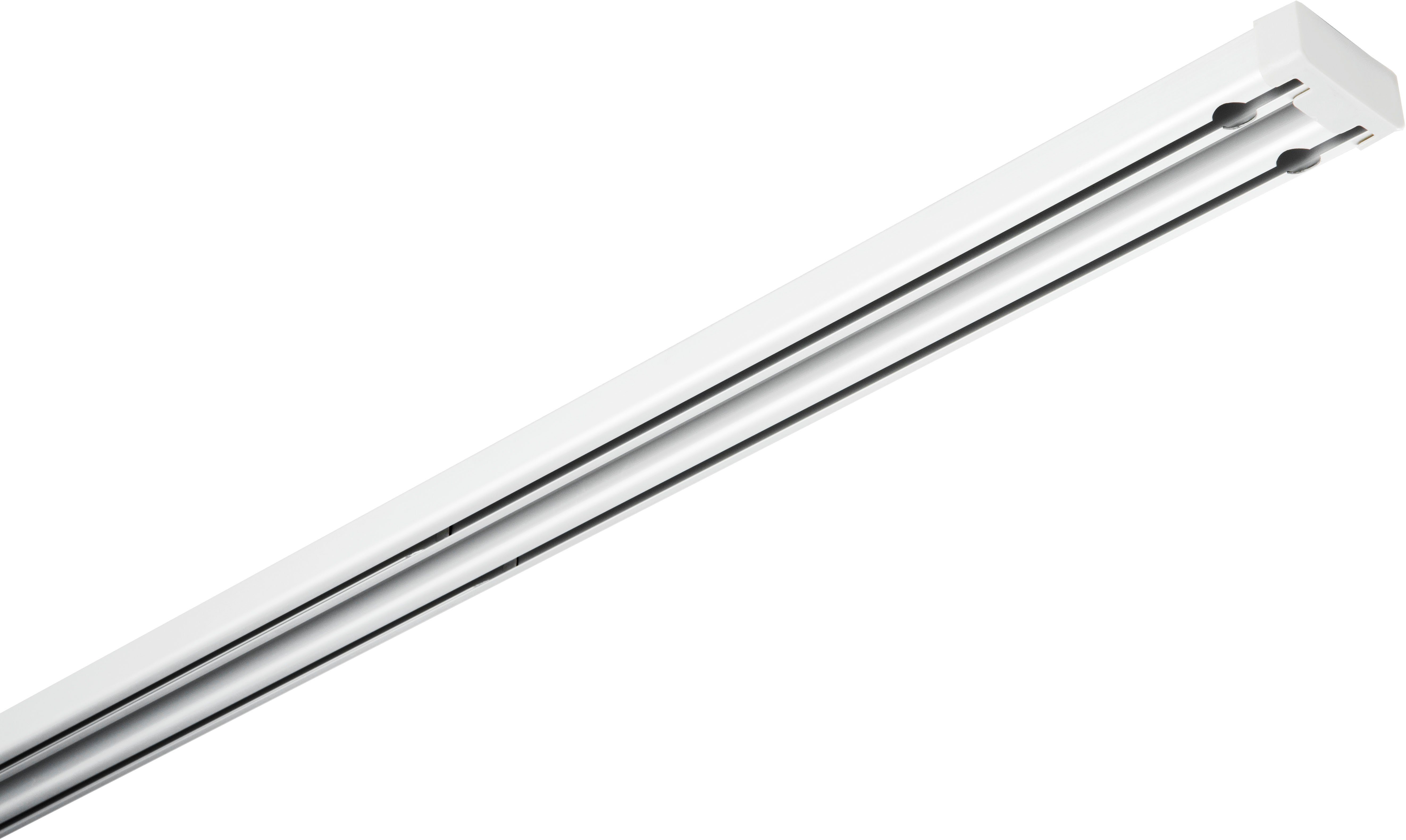 GARDINIA Vorhangschiene Aluminium-Vorhangschienen Set 2-Lauf, 2-läufig, Fixmaß, Aluminium, 2-läufig