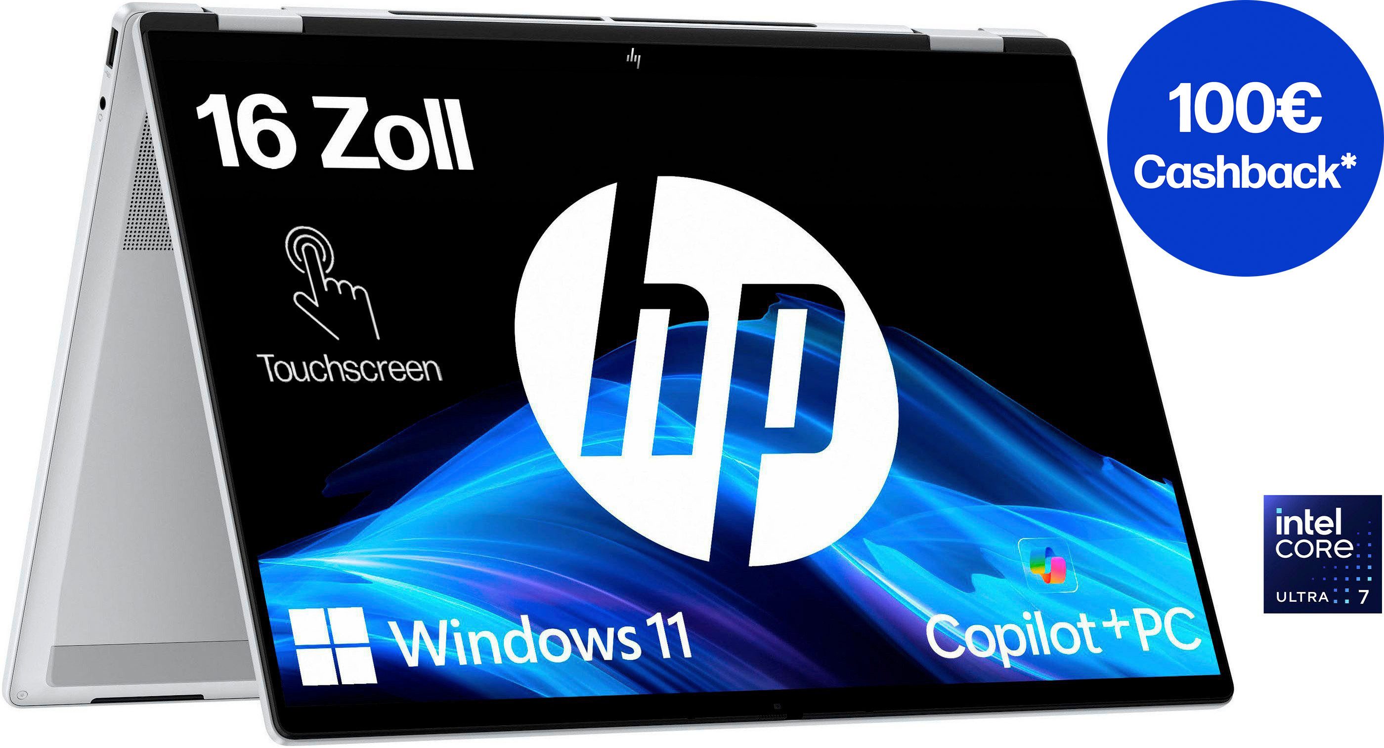 HP OmniBook X Flip 16-as0252ng Convertible Notebook (40,64 cm/16 Zoll, Intel Ultra 7 256V, ARC 140V, 512 GB SSD)