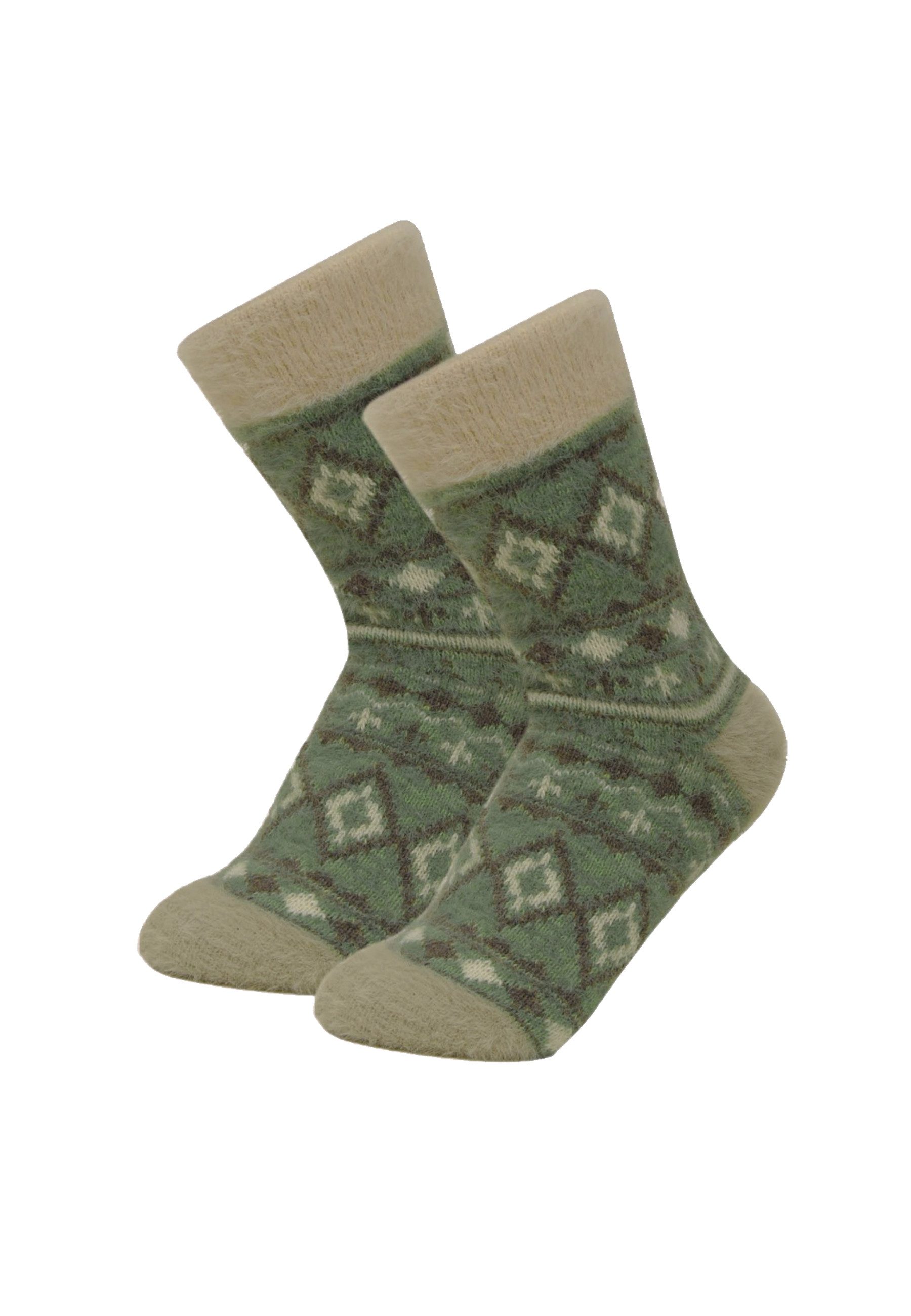 Yuhu Socken Alpaka Norweger Socken Damen 2er Pack, warm und weich, Größe 36–47 (2-Paar)