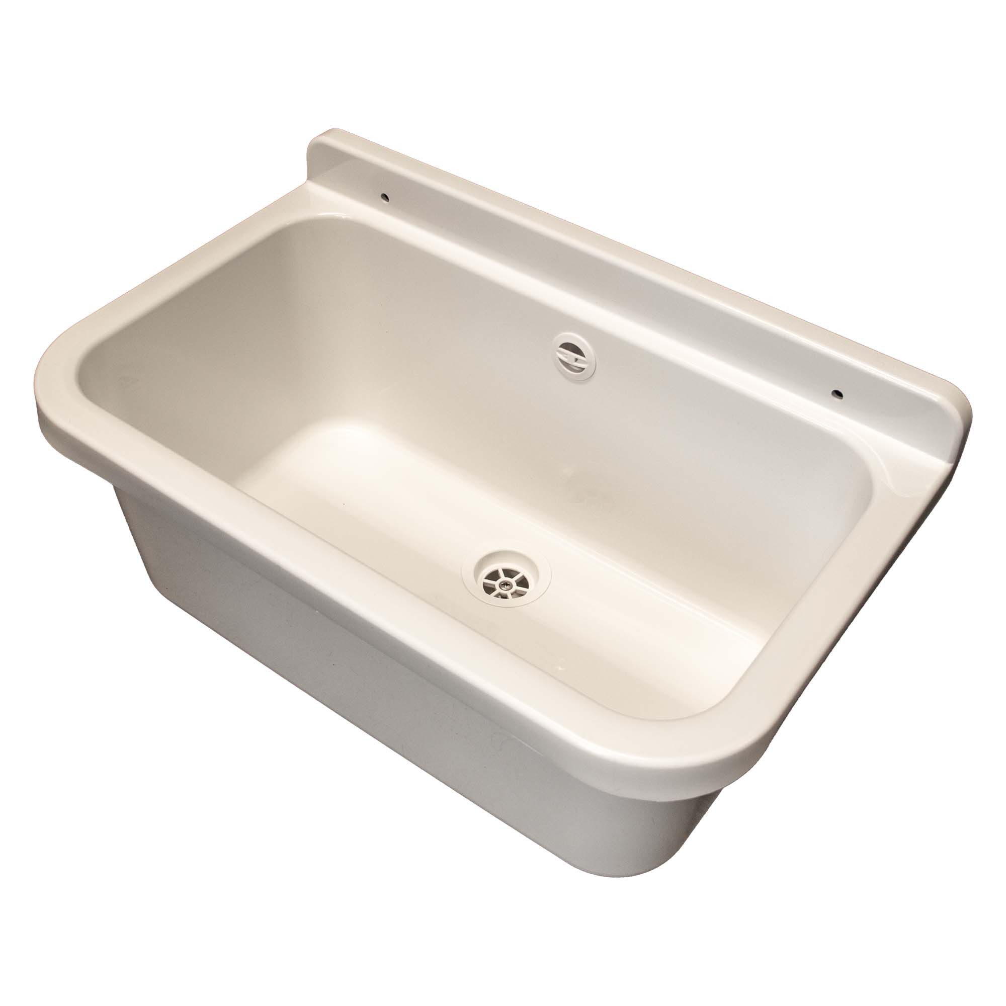 tecuro Waschbecken Ausgussbecken mit Ablaufgarnitur und Siphon, 18 Liter, 550x340x210 mm