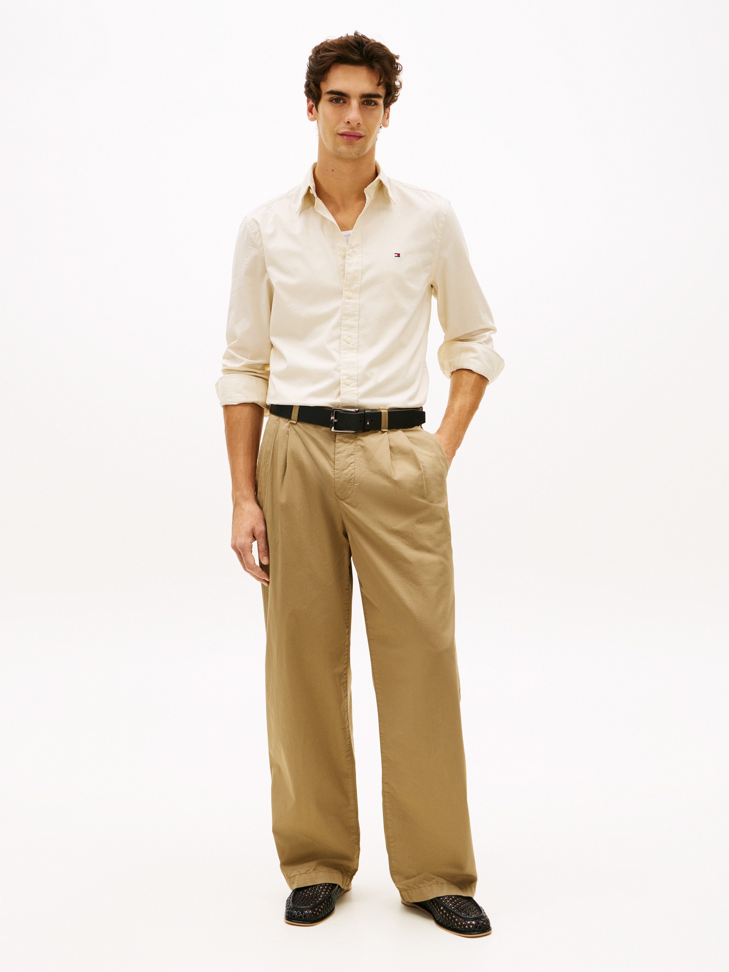 Tommy Hilfiger Businesshemd FLEX POPLIN SOLID unifarben, klassisch, regular fit, Baumwolle, Button-down-Kragen