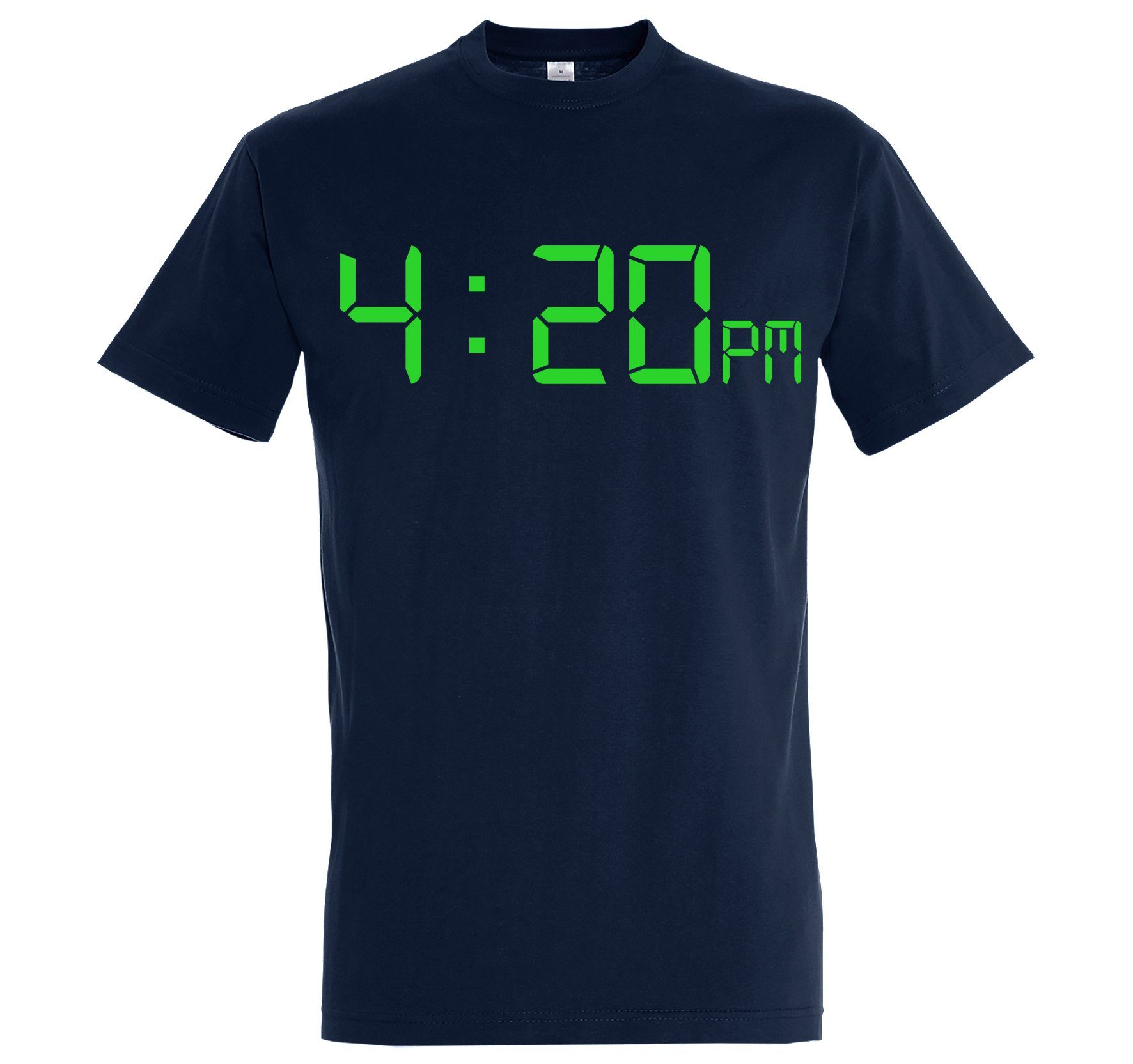 lustigem T-Shirt 4:20 Navyblau Frontprint T-Shirt Herren Youth Designz mit