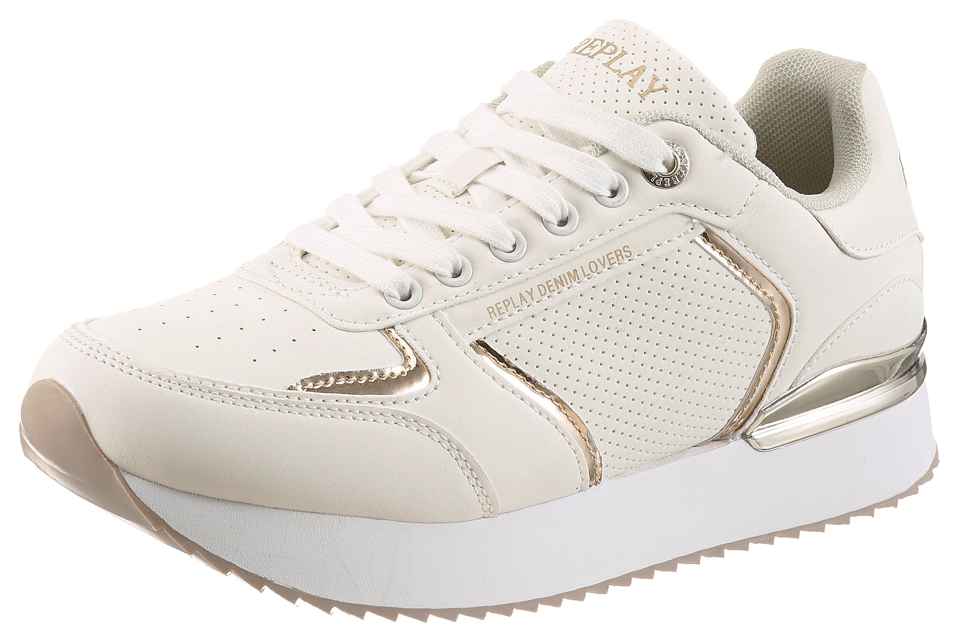 Replay Plateausneaker Trend-Sneaker, Schnürschuh, Freizeitschuh mit Metalli günstig online kaufen