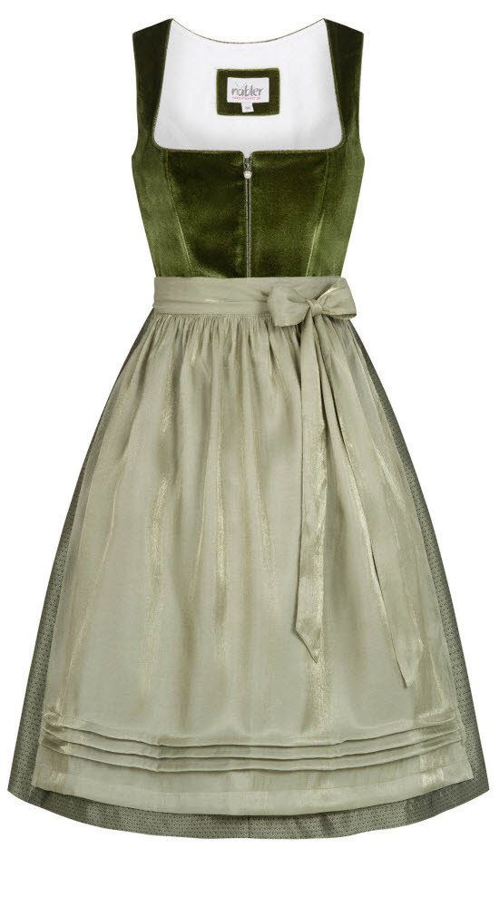 Trachtenkleid Midi Dirndl Kamila in Grün von Nübler