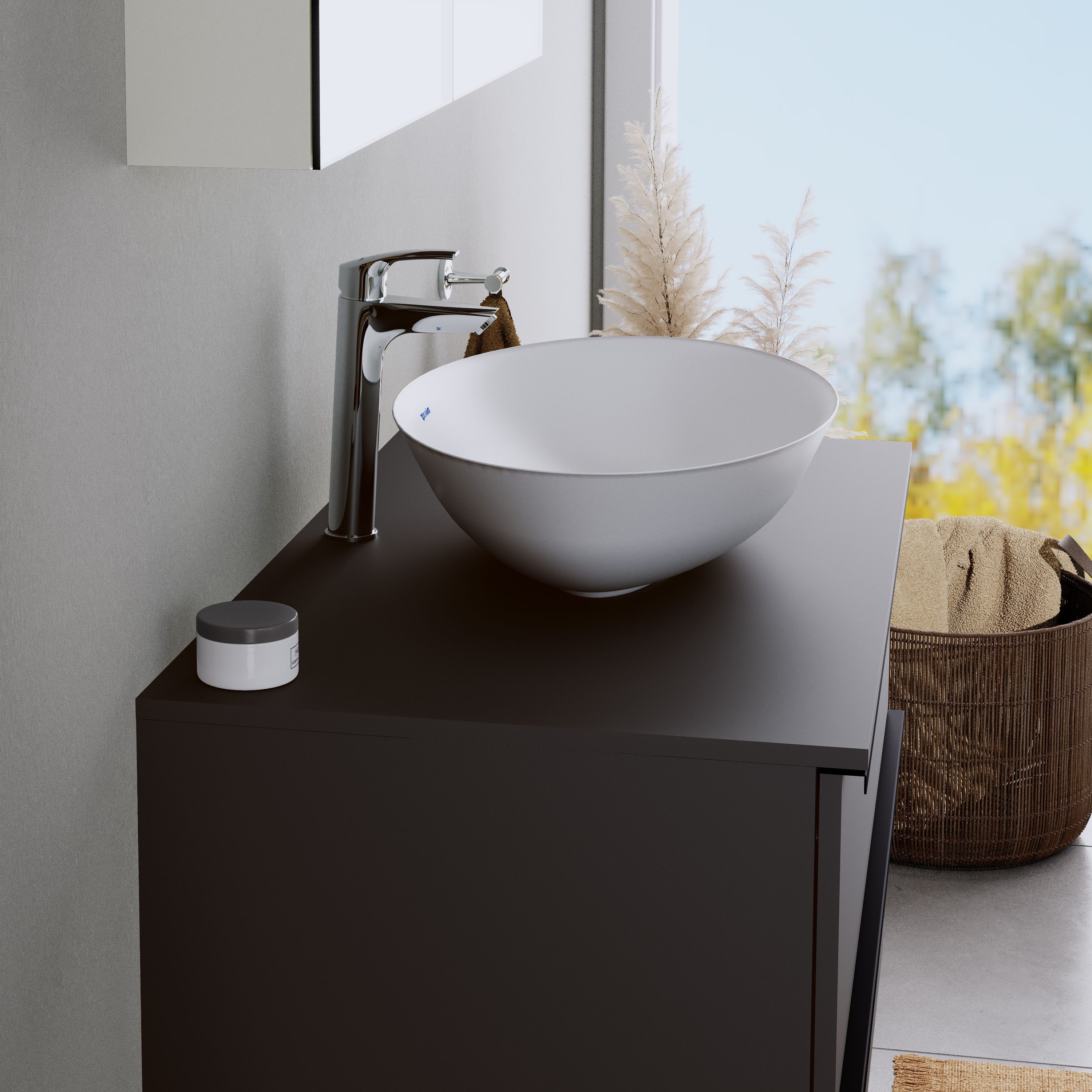 Duravit Aufsatzwaschbecken DuraPort 60cm Weiß matt, Duravit DuraPort Aufsatzwaschbecken oval 60cm Mineralguss
