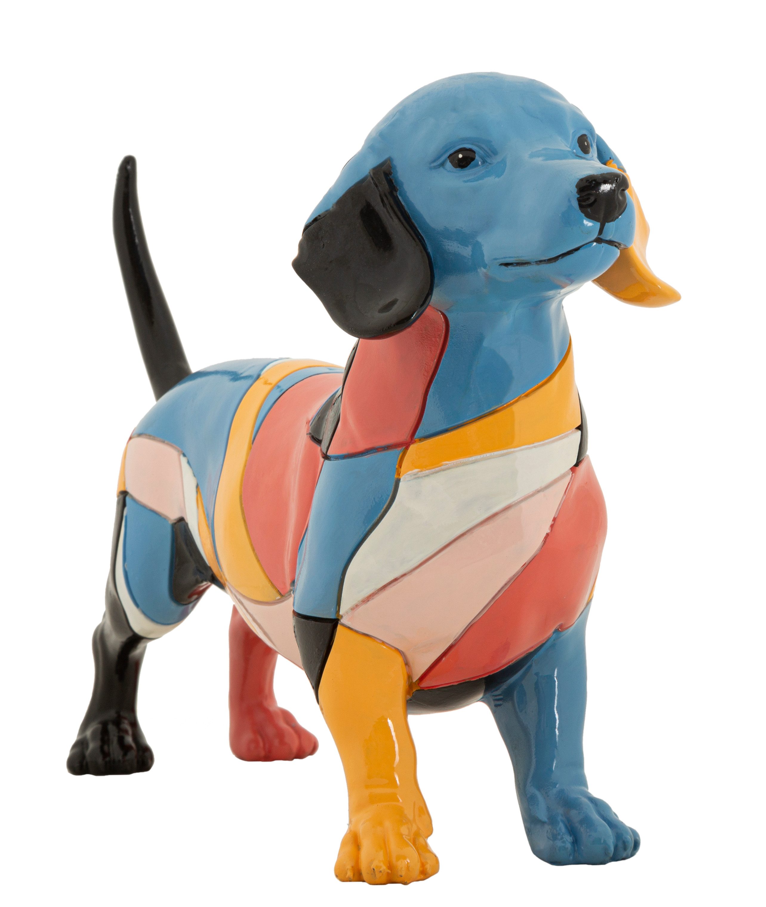 MF Tierfigur Dekofigur Dackel Pablo – Buntes Kunstwerk aus Italien 32,5cm (1 St)