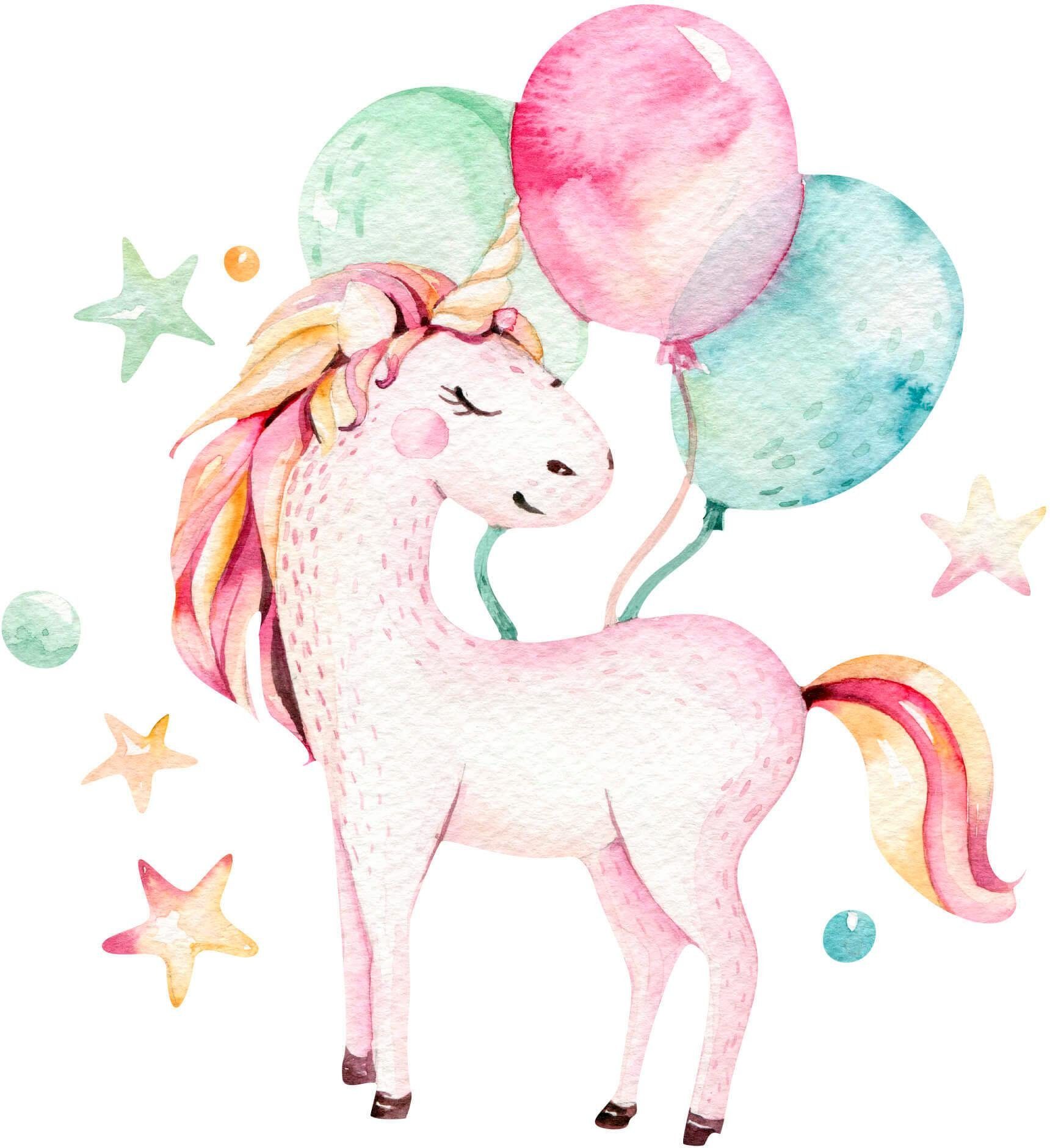 Wandtattoo »Kvilis - Einhorn mit Luftballons« | OTTO