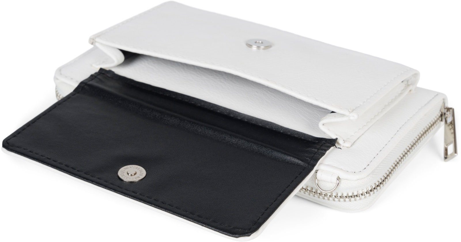 styleBREAKER Smartphonetasche (1-tlg), Geldbörse mit Unifarben Handyfach Weiß