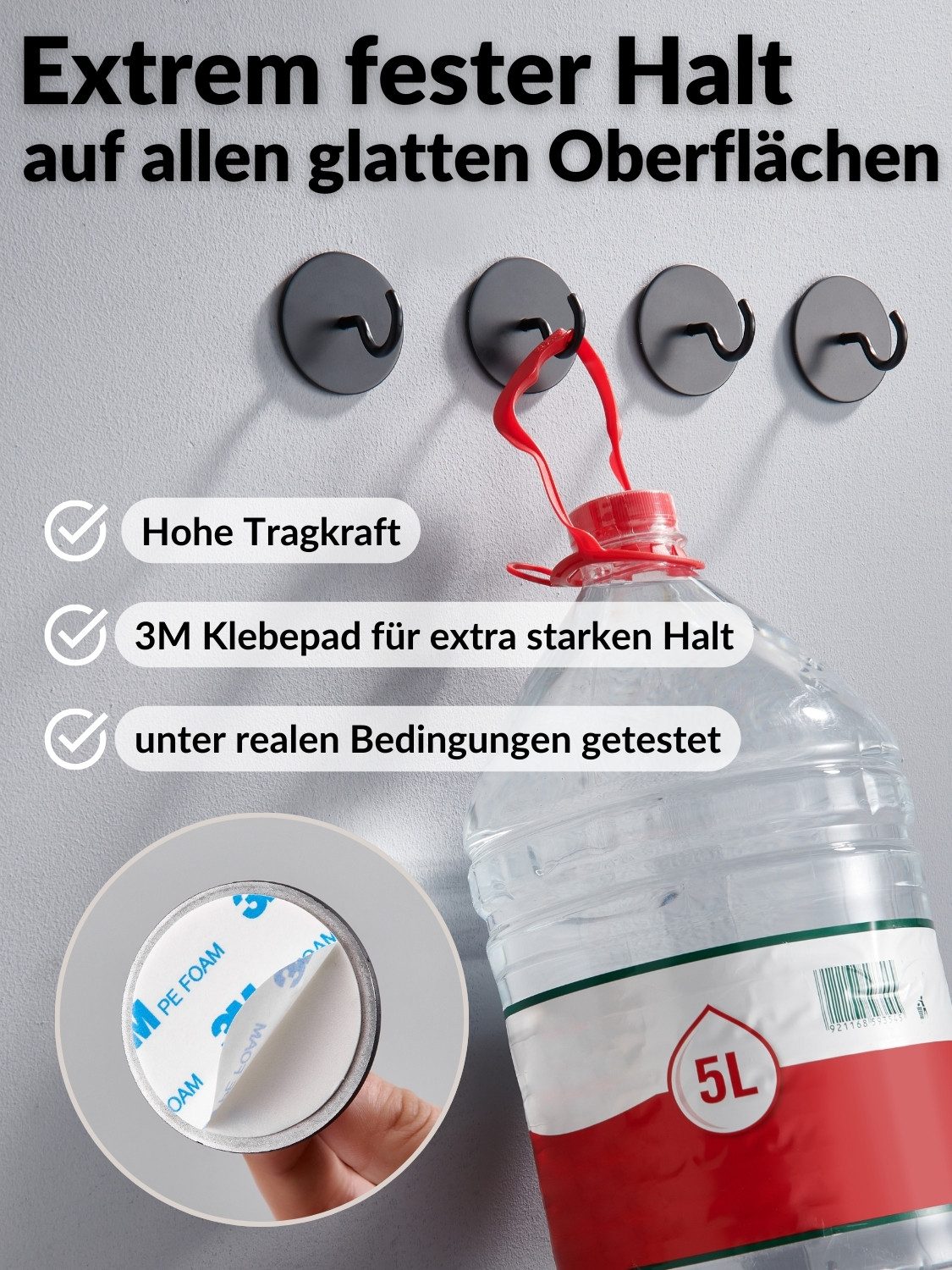 DEKAZIA Klebehaken selbstklebend, Runde Handtuchhaken, Badhaken günstig online kaufen