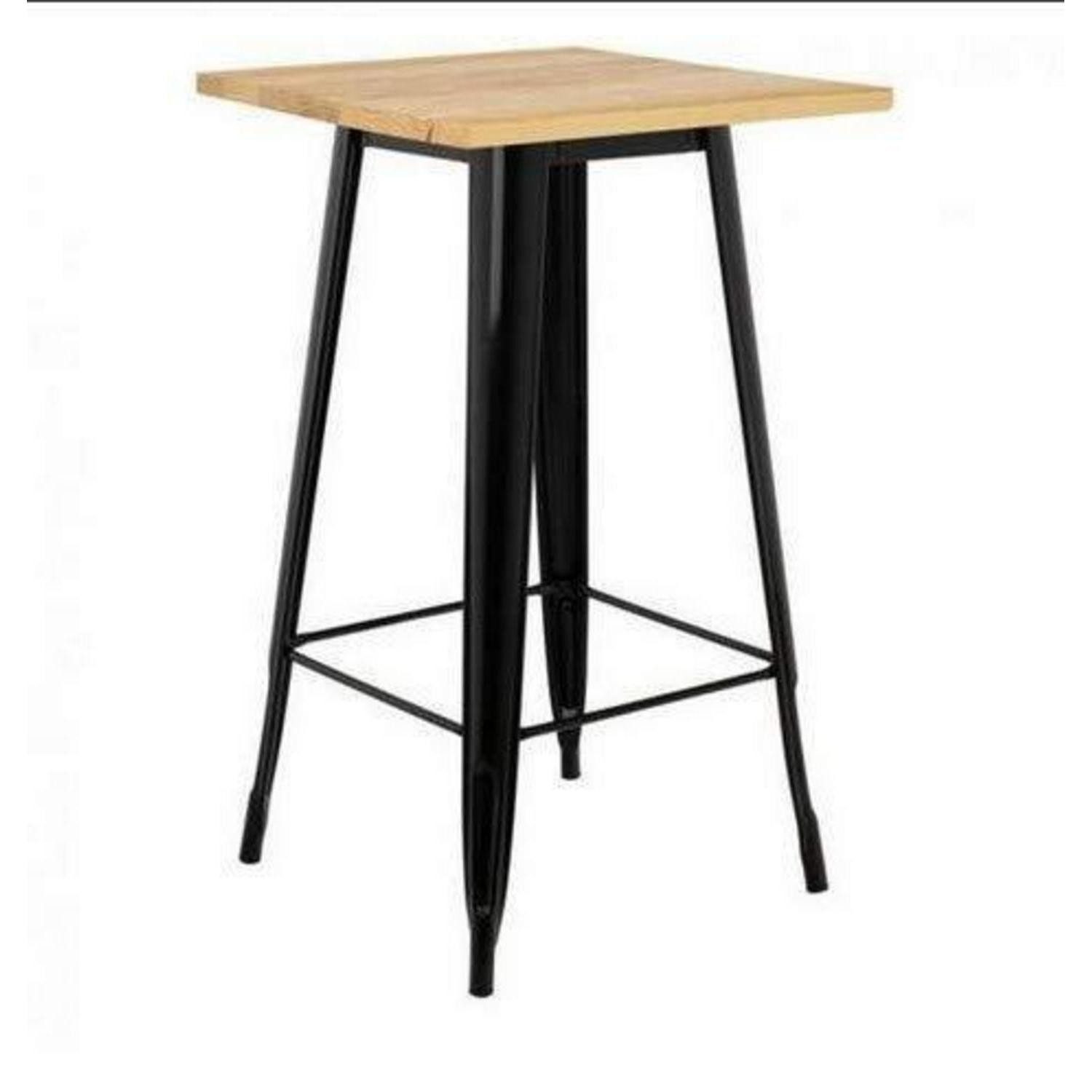 LuxusKollektion Stehtisch Stehtisch Holz Metall 60x60x110cm quadratisch Bistrotisch (1-St)