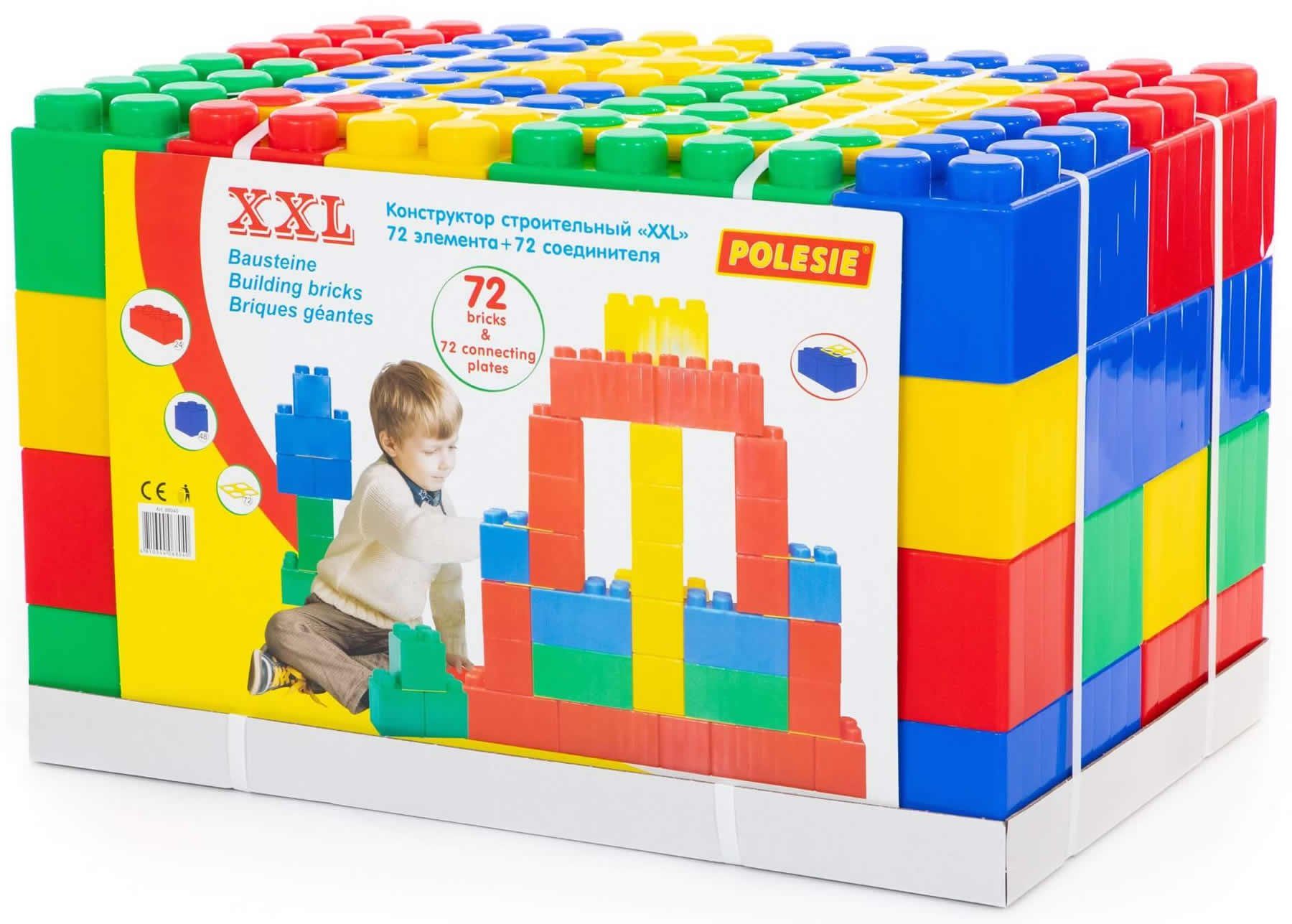 WADER QUALITY TOYS Bausteine XXL 72-tlg. mit Verbindungsplatten Spielbausteine, (72 St)