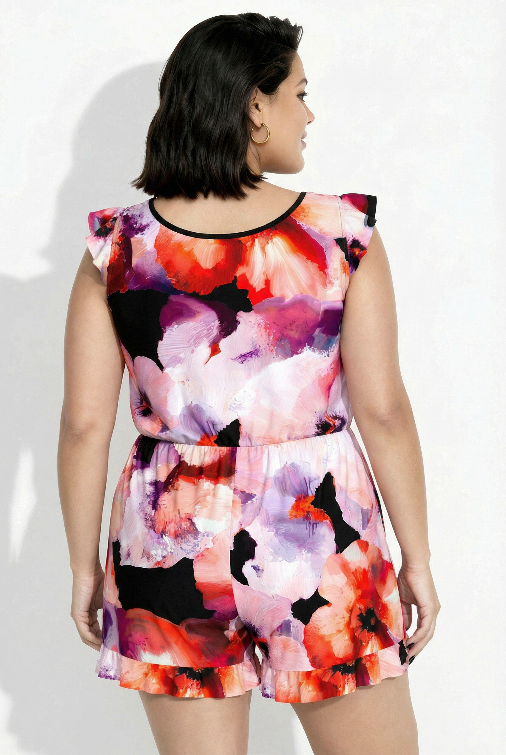 Ulla Popken Badekleid Badekleid Blüten Rüschen Softcups