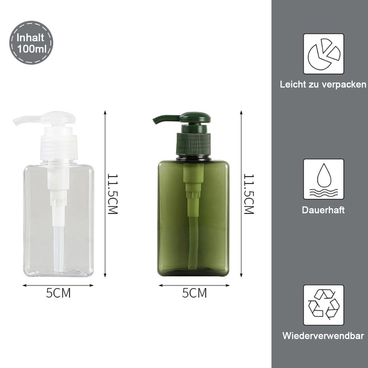 Seifenspender Plastik,für Jormftte Kunststoff, Shampoo,Dusche Transparent1 Pumpspender Seifenspender