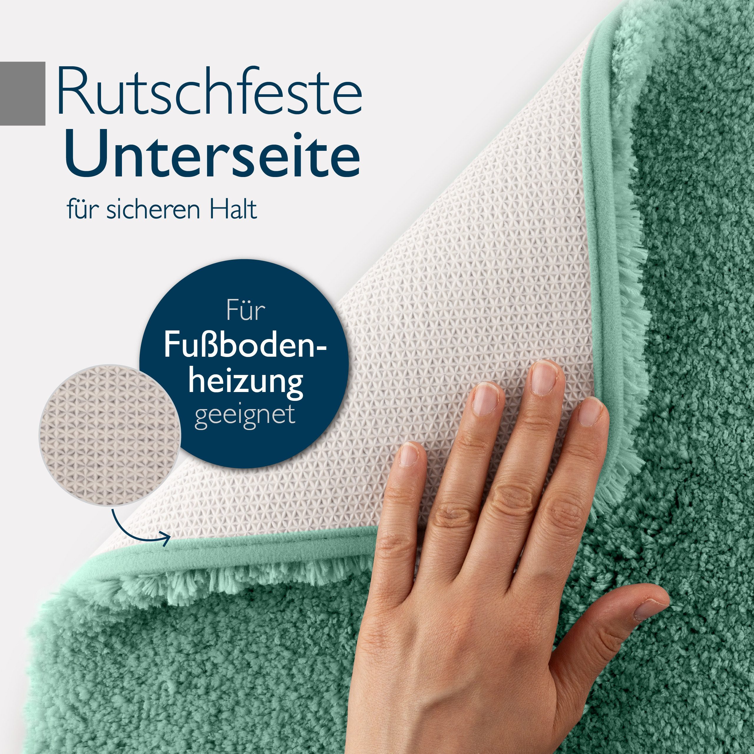 Beautissu Badematte Badematte rutschfest BeauMare FL, 60x50cm, Mintgrün, Hö günstig online kaufen