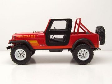 GREENLIGHT collectibles Modellauto Jeep CJ-7 Renegade 1983 rot Terminator mit Sarah Connor Figur Modellau, Maßstab 1:18