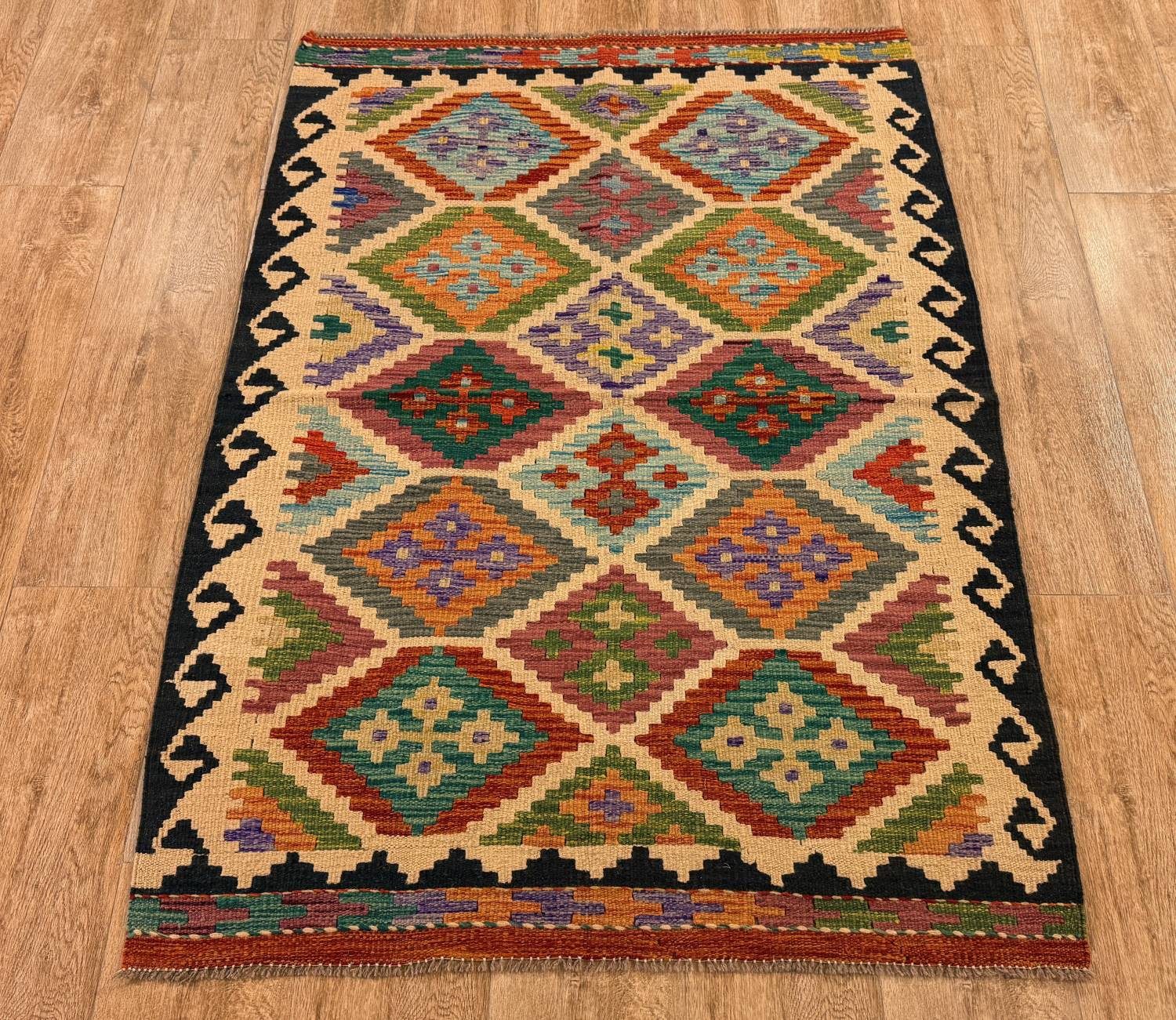 Rug Studios Teppich KELIM ORIGINAL HANDGEARBEITET, Rechteckig, Höhe: 5 mm, Handgefertigt, 103 x 149 cm, Multi