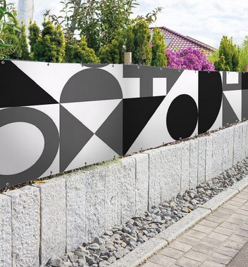 MyMaxxi Sichtschutzzaunmatten Zaunbanner Symbole schwarz weiß Sichtschutz Garten Zaun