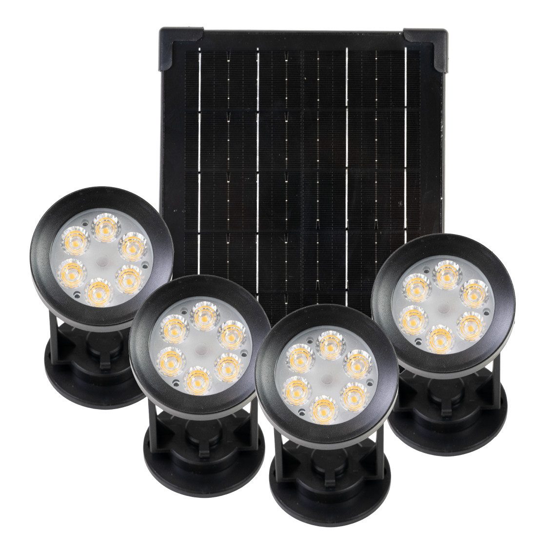 ENOVALITE LED Solarleuchte LUXULA Solar-Gartenstrahler 200lm 3000K Warmweiß Erdspieß Dimmbar, Warmweiß