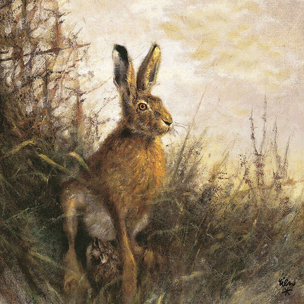Ambiente Luxury Paper Products Papierserviette 20 Servietten Portrait of Hare 33x33cm, (20 St)