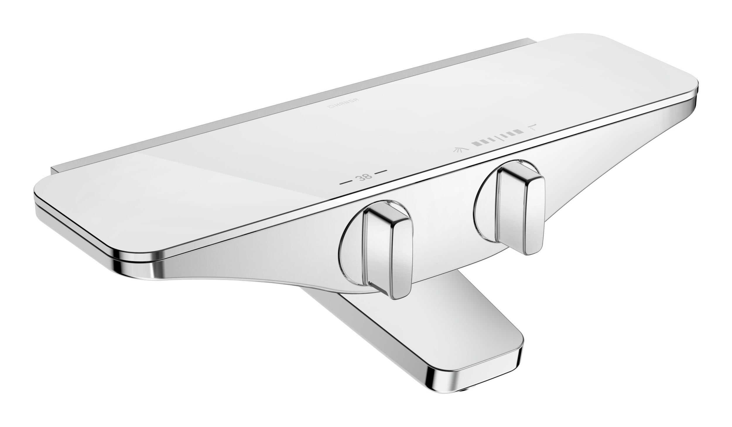 HANSA Wannenthermostat Hansaemotion WannenBatterie (G1/2) für Wandaufbau mit Verbrühschutz Chrom/Weiß