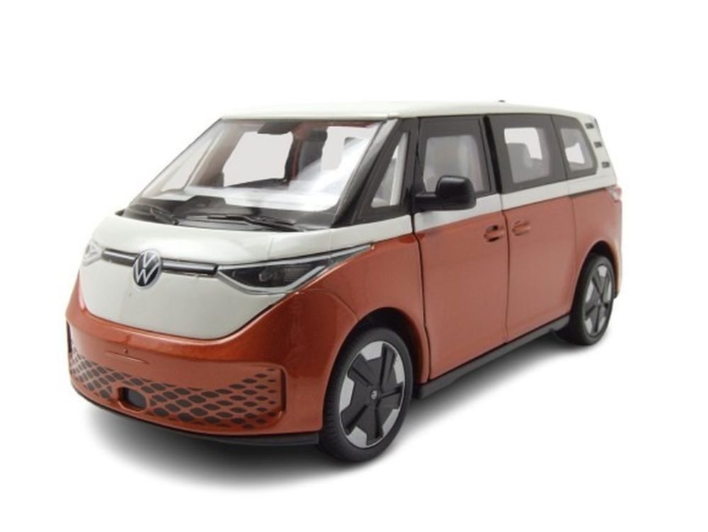Welly Modellauto VW ID.BUZZ Bus orange metallic weiß, Maßstab 1:24