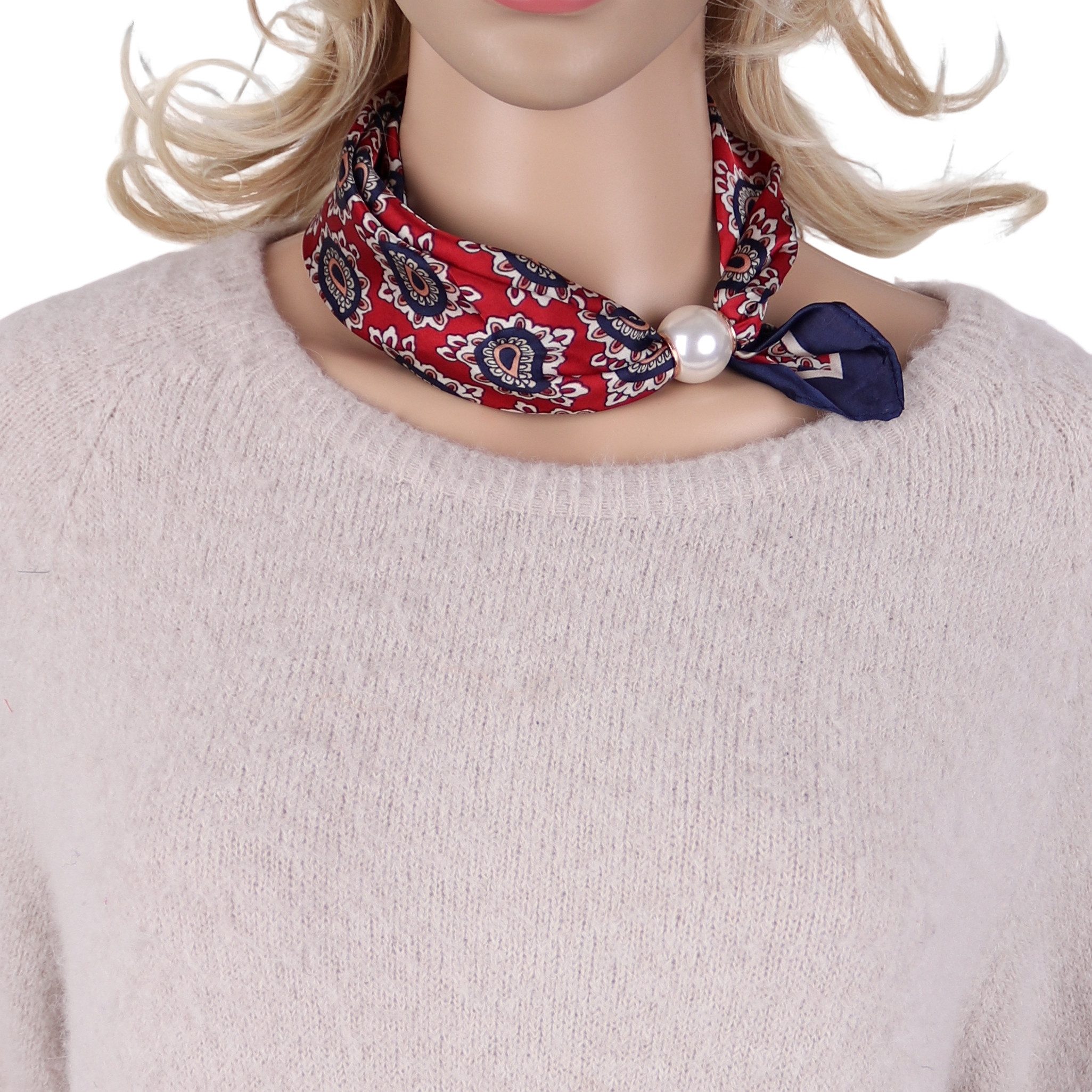 MIRROSI Nickituch Schmales Halstuch mit magnetischem Clip, Damen Halstuch deal für Frühling,Sommer, Herbst
