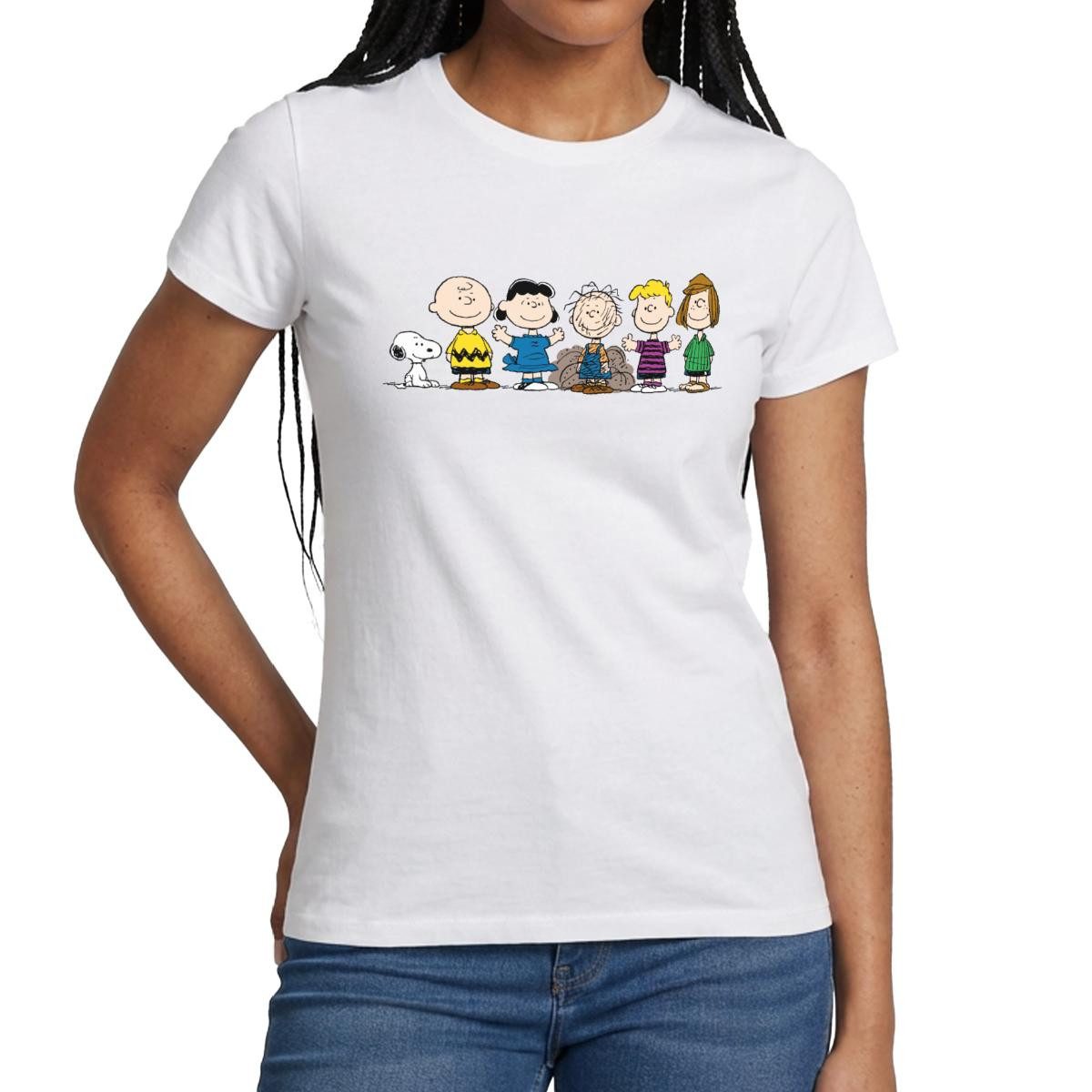 Spreadshirt T-Shirt Peanuts Snoopy Und Seine Freunde Frauen T-Shirt (1-tlg) Slim Fit, fällt klein aus