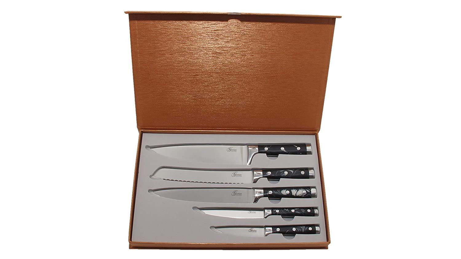 Genius Messerblock Genius - Profi Messerset 5-teilig in Geschenkebox sehr hochwertig UVP