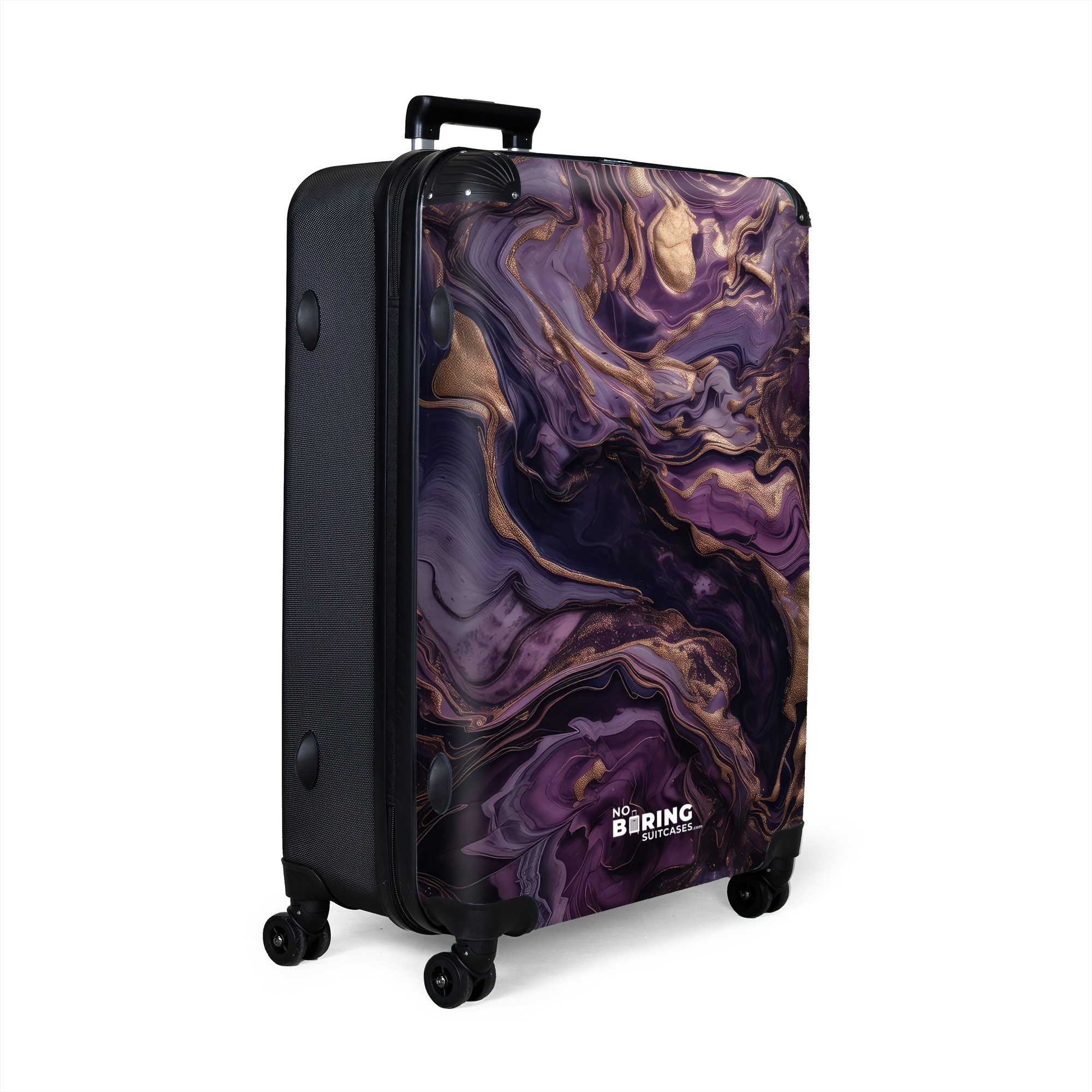 NoBoringSuitcases.com© Hartschalen-Trolley Marmor - Lila - günstig online kaufen